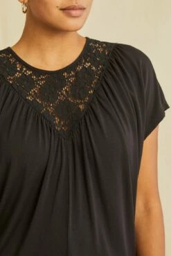 Mayr Lace Dream Knit Tee - Black -AMOUR VERT Sales 0675 Lace Inset Mayr Black 4174 web 5565e0ce 1b2e 44fc 8ff0 cc1158a1550f