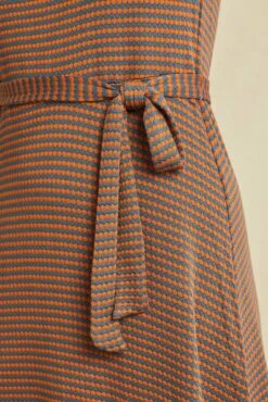 Tenille Scallop Knit Dress - Azure Umber Stripe -AMOUR VERT Sales 0688 Tenille Scallop Umber Azure 5236 web cfe9cd39 5d61 4a91 8789 abeef863a79c