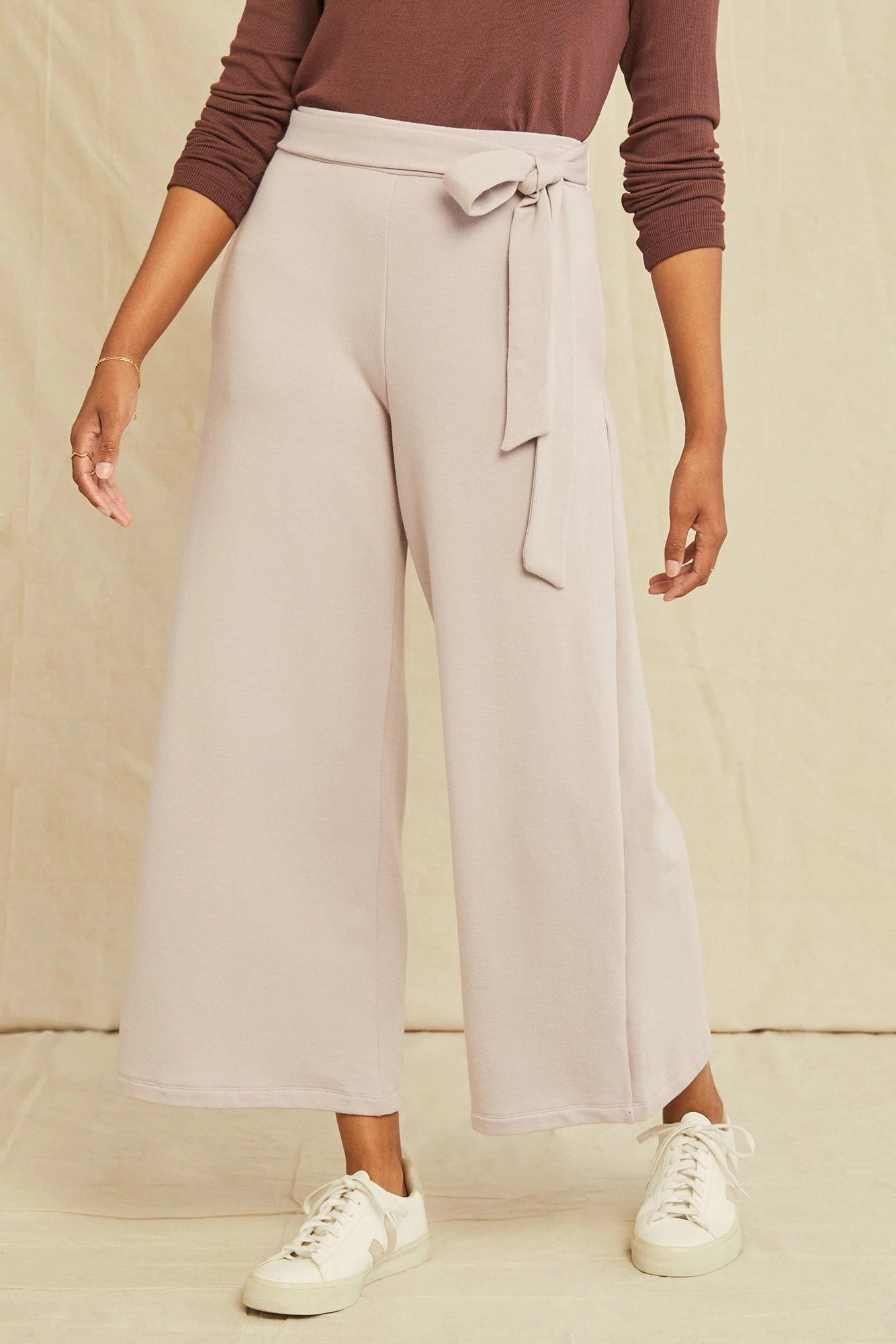 Eugenia Tie Waist Luxe Fleece Pants - Dawn 2 Eugenia Tie Waist Luxe Fleece Pants - Dawn