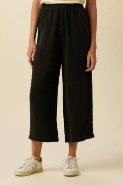 Salice Mixed Cupro Pants - Black
