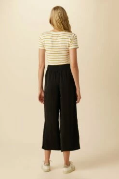 Salice Mixed Cupro Pants - Black -AMOUR VERT Sales 0721 Salice Mixed Media Black 3