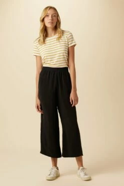 Salice Mixed Cupro Pants - Black -AMOUR VERT Sales 0721 Salice Mixed Media Black 4