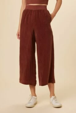 Salice Mixed Cupro Pants - Earth