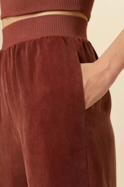 Salice Mixed Cupro Pants - Earth -AMOUR VERT Sales 0721 Salice Mixed Media Earth 4