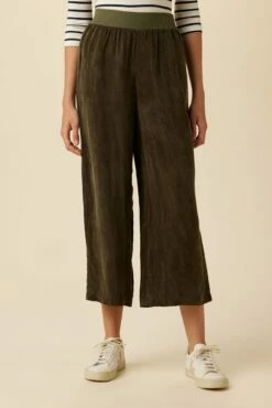 Salice Mixed Cupro Pants - Olive