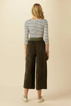 Salice Mixed Cupro Pants - Olive -AMOUR VERT Sales 0721 Salice Mixed Media Olive 3