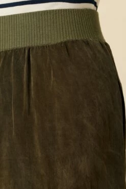 Salice Mixed Cupro Pants - Olive -AMOUR VERT Sales 0721 Salice Mixed Media Olive 5