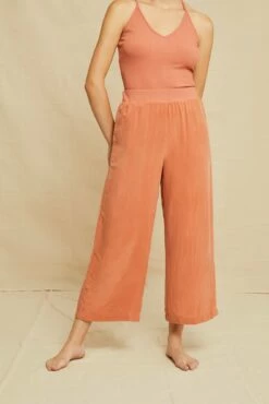 Salice Mixed Cupro Pants - Hibiscus
