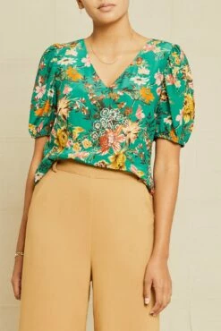 AMOUR VERT Sales 41 Juliana Washable Silk Blouse - Rosalind Floral