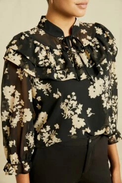 Myra Upcycled Blouse - Champagne Chiffon -AMOUR VERT Sales 0758 Myra Chiffon Champagne Chiffon 10014 web