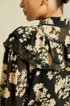 Myra Upcycled Blouse - Champagne Chiffon -AMOUR VERT Sales 0758 Myra Chiffon Champagne Chiffon 10024 web