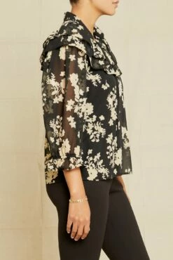 Myra Upcycled Blouse - Champagne Chiffon -AMOUR VERT Sales 0758 Myra Chiffon Champagne Chiffon 9966 web