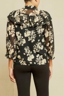 Myra Upcycled Blouse - Champagne Chiffon -AMOUR VERT Sales 0758 Myra Chiffon Champagne Chiffon 9972 web