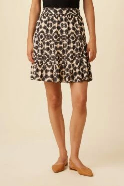 Lela Ecovero Skirt - Ink Flower