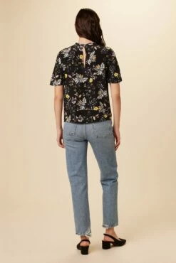 Seville Washable Silk Blouse - French Jardin Black -AMOUR VERT Sales 0806 Seville French Jardin Black 3