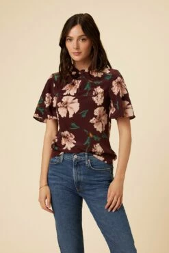 Seville Washable Silk Blouse - Paysage Sepia