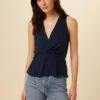 Malika Sleeveless Blouse - Navy -AMOUR VERT Sales 0807 Malika Navy 1