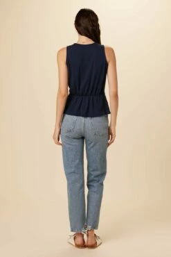 Malika Sleeveless Blouse - Navy -AMOUR VERT Sales 0807 Malika Navy 3