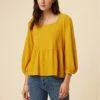 Blake Cotton Slub Blouse - Sunflower -AMOUR VERT Sales 0808R1 Blake Sunflower 1
