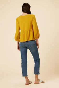 Blake Cotton Slub Blouse - Sunflower -AMOUR VERT Sales 0808R1 Blake Sunflower 3