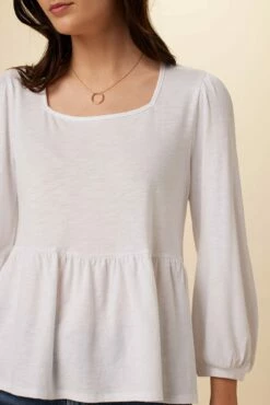 Blake Cotton Slub Blouse - White -AMOUR VERT Sales 0808R1 Blake White 4