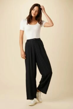 Holland Viscose Pant - Navy Stripe