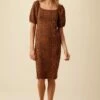 Bonnie Reverie Knit Dress - Almond Leopard Print