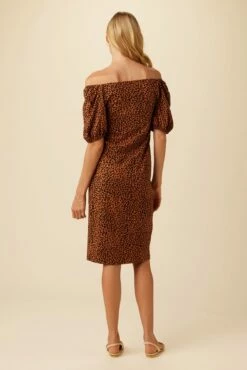 Bonnie Reverie Knit Dress - Almond Leopard Print -AMOUR VERT Sales 10050 Bonnie Almond Leopard 6