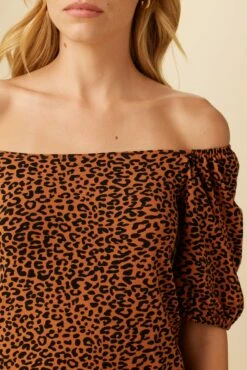 Bonnie Reverie Knit Dress - Almond Leopard Print -AMOUR VERT Sales 10050 Bonnie Almond Leopard 7