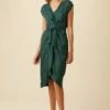 Josie Cupro Viscose Jacquard Dress - Darkest Spruce 2 Josie Cupro Viscose Jacquard Dress - Darkest Spruce -AMOUR VERT Sales 10058 Josie Darkest Spruce 1
