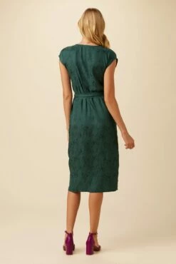 Josie Cupro Viscose Jacquard Dress - Darkest Spruce -AMOUR VERT Sales 10058 Josie Darkest Spruce 3