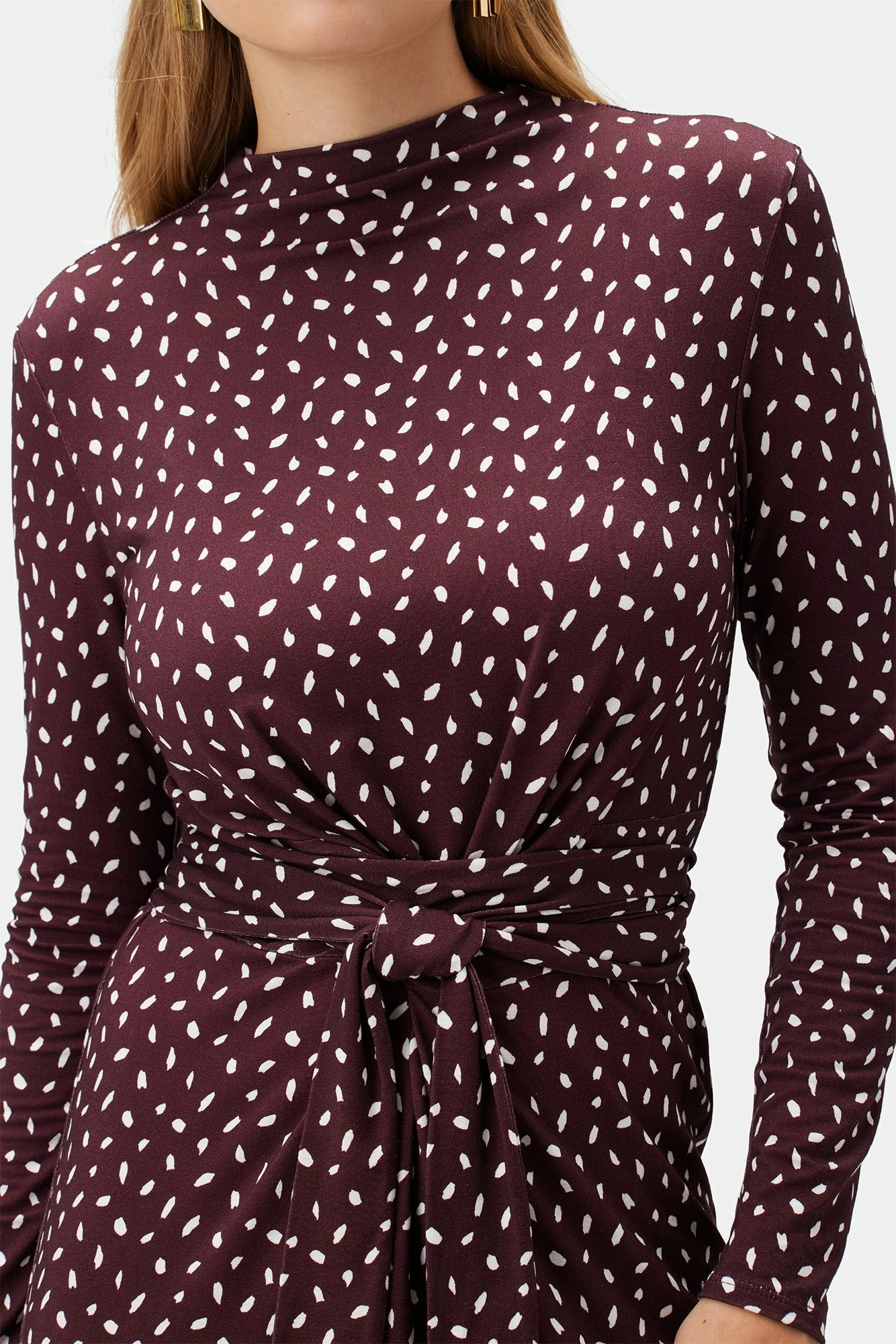 Castile Viscose Knit Dress - Doucet Dot Vineyard 6 Castile Viscose Knit Dress - Doucet Dot Vineyard - Image 4