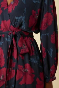 Elma Ecovero Wrap Dress - Paysage Berry -AMOUR VERT Sales 10088 Elma Viscose Paysage Berry 4