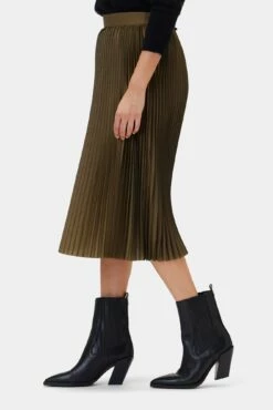 Blaze Skirt - Bronzed Olive -AMOUR VERT Sales 10108 Blaze Pleated Bronzed Olive 2