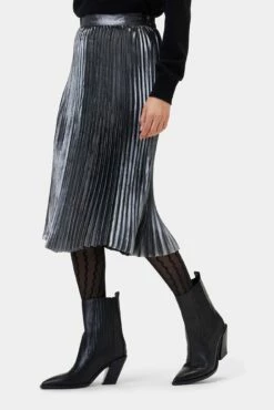 Blaze Skirt - Pewter -AMOUR VERT Sales 10108 Blaze Pleated Pewter 2