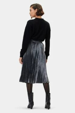 Blaze Skirt - Pewter -AMOUR VERT Sales 10108 Blaze Pleated Pewter 3
