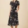 Joyce Washable Silk Dress - French Jardin Black -AMOUR VERT Sales 10120 Joyce Silk French Jardin Black 2