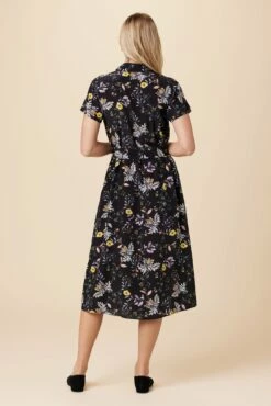 Joyce Washable Silk Dress - French Jardin Black -AMOUR VERT Sales 10120 Joyce Silk French Jardin Black 3