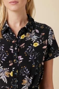 Joyce Washable Silk Dress - French Jardin Black -AMOUR VERT Sales 10120 Joyce Silk French Jardin Black 4