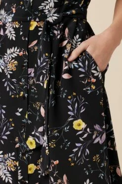 Joyce Washable Silk Dress - French Jardin Black -AMOUR VERT Sales 10120 Joyce Silk French Jardin Black 5