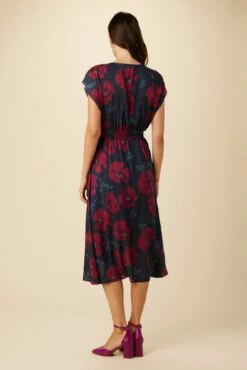 Marianna Ecovero Dress - Paysage Berry -AMOUR VERT Sales 10127 Marianna Viscose Lined Paysage Berry 3