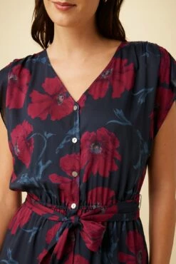 Marianna Ecovero Dress - Paysage Berry -AMOUR VERT Sales 10127 Marianna Viscose Lined Paysage Berry 4