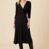 Olive 3/4 Sleeve Dream Knit Dress - Black -AMOUR VERT Sales 10128 34 Slv Olive Black 1