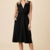Olive Tencel Midi Dress - Black -AMOUR VERT Sales 10133 Olive Twill Black 1