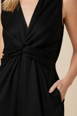 Olive Tencel Midi Dress - Black -AMOUR VERT Sales 10133 Olive Twill Black 4