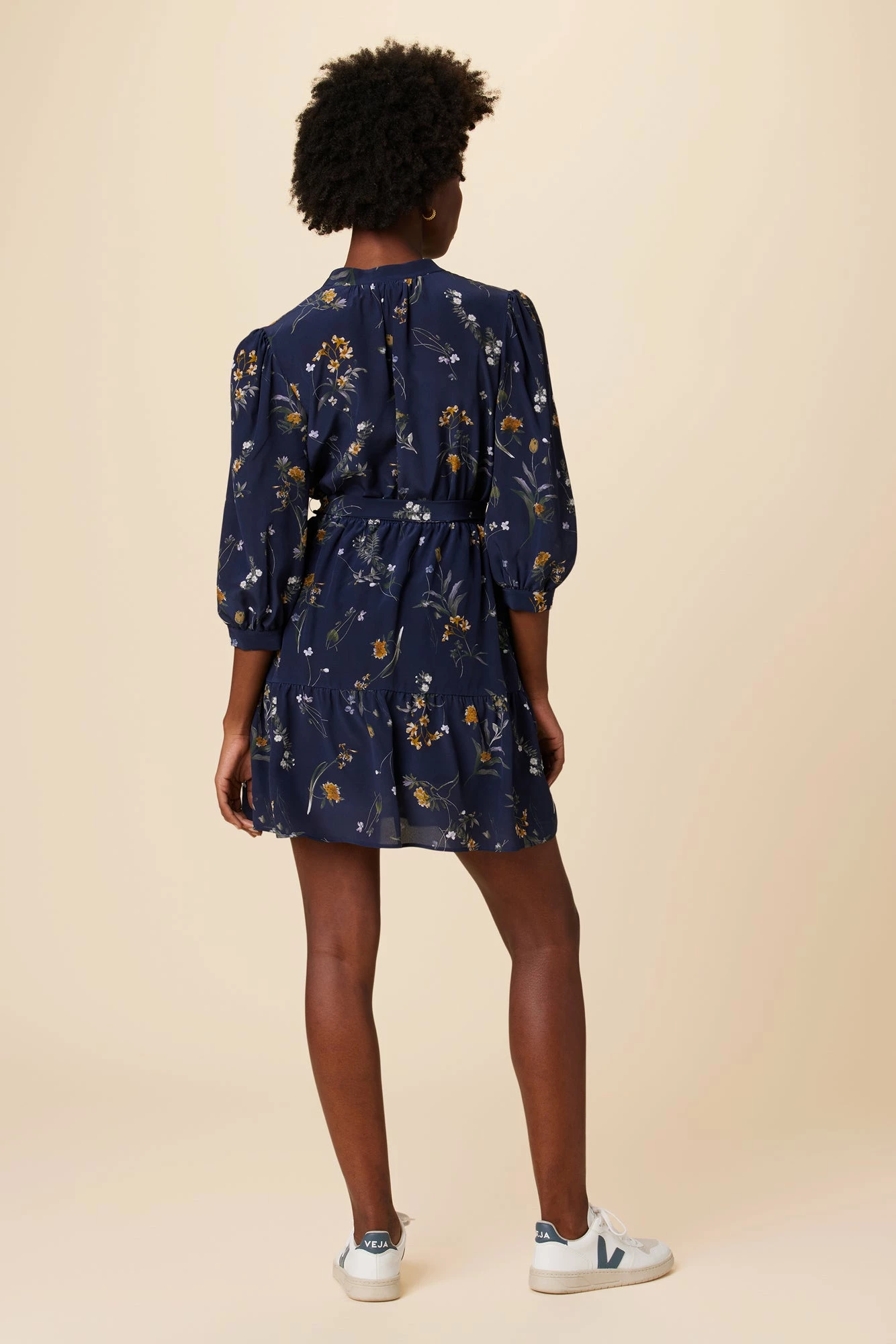 Arya 3/4 Sleeve Washable Silk Dress - Ana Floral 5 Arya 3/4 Sleeve Washable Silk Dress - Ana Floral - Image 3