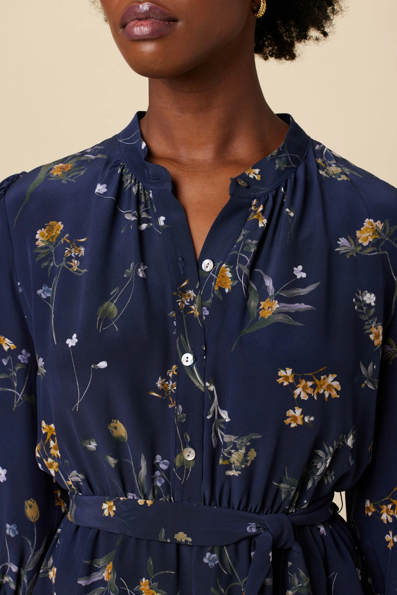 Arya 3/4 Sleeve Washable Silk Dress - Ana Floral 7 Arya 3/4 Sleeve Washable Silk Dress - Ana Floral - Image 5