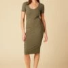 Juniper Paris Rib Dress - Calla Green 2 Juniper Paris Rib Dress - Calla Green -AMOUR VERT Sales 10142 Juniper Rib Calla Green 1