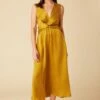 Olive Cupro Midi Dress - Gold -AMOUR VERT Sales 10151 Olive Cupro Gold 1