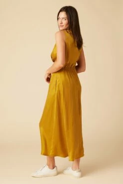 Olive Cupro Midi Dress - Gold -AMOUR VERT Sales 10151 Olive Cupro Gold 2